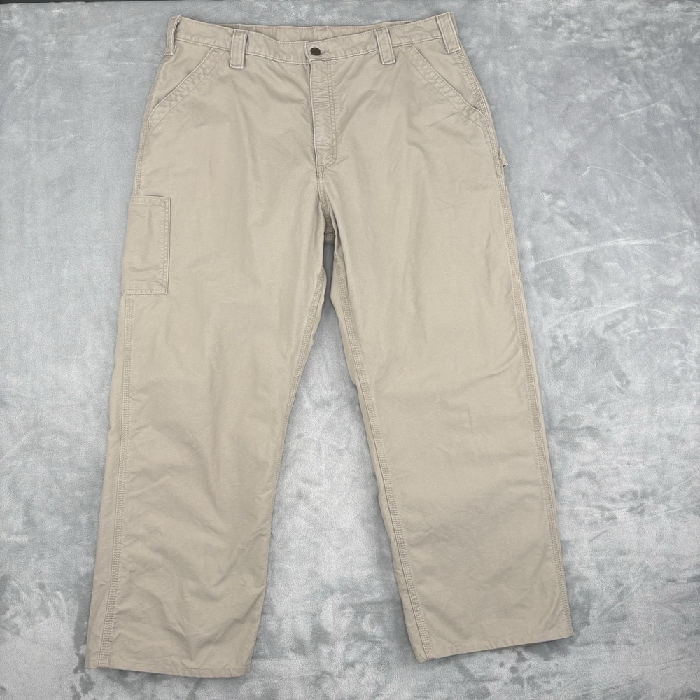 Carhartt Dungaree Fit Cargo Pants Men's 40x32 (Fits 37x28.5) Khaki Work Utility - Picture 14 of 16